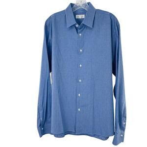 BARNEYS NEW YORK Blue Check Red Dotted Long Sleeve Button Down Dress Shirt XL